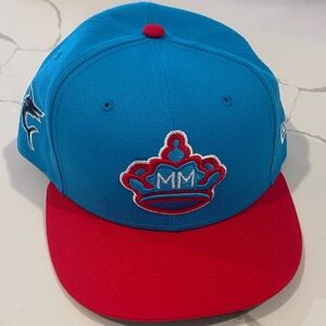 New Era Blue and Red Crown Logo Snapback Hat